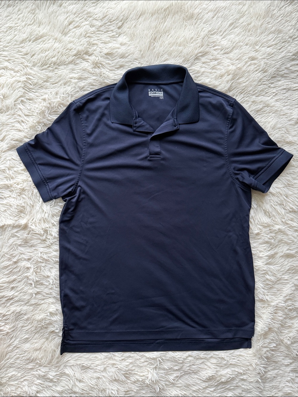 Basic Editions Men's Dark Navy Polo Shirt